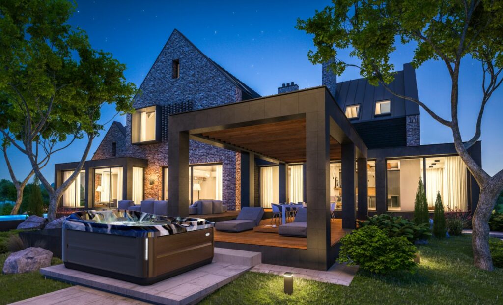 Jacuzzi Hot Tub Modern Backyard - Drain, Clean & Refill Your Hot Tub